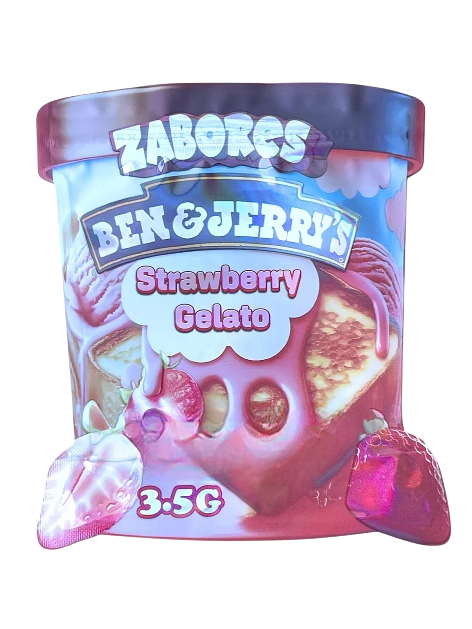 Zabores Strawberry Gelato Mylar Bag 3.5 Grams