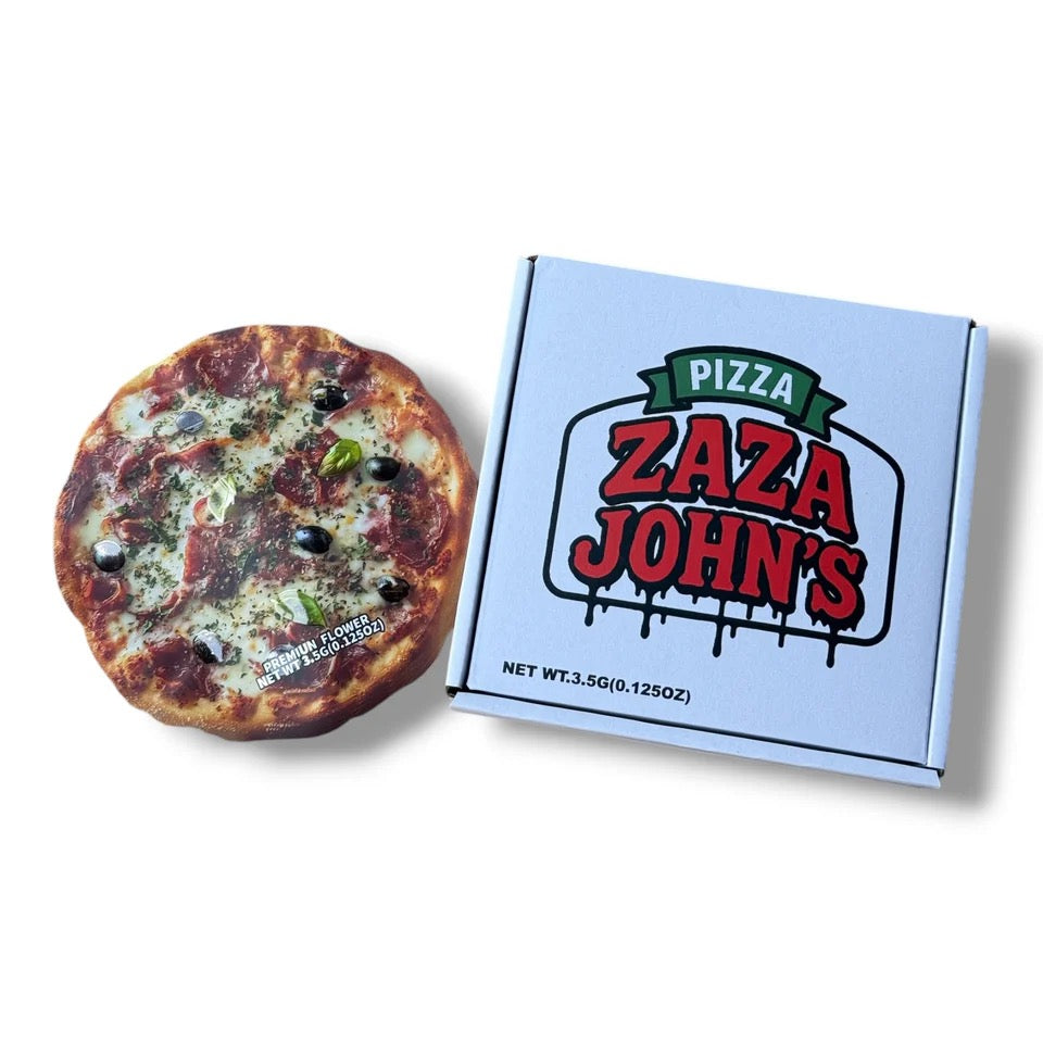 Zaza John's Pizza Box Mylar Bag with Boxes 3.5 Grams