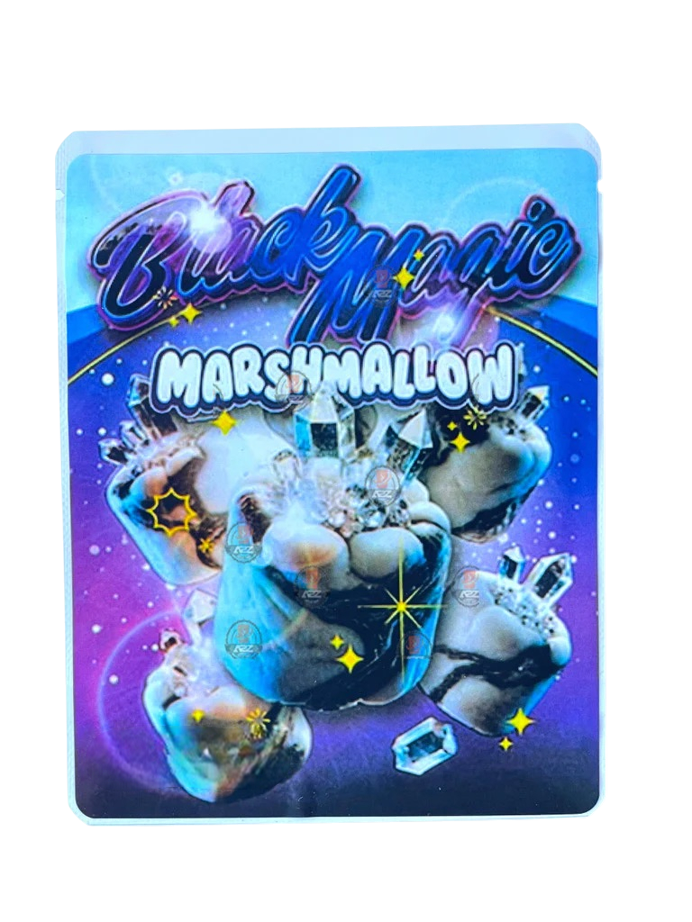 Sprinklez Black Magic Marshmallow Mylar Bags with Boxes 3.5g Box Packaging With stickers and label