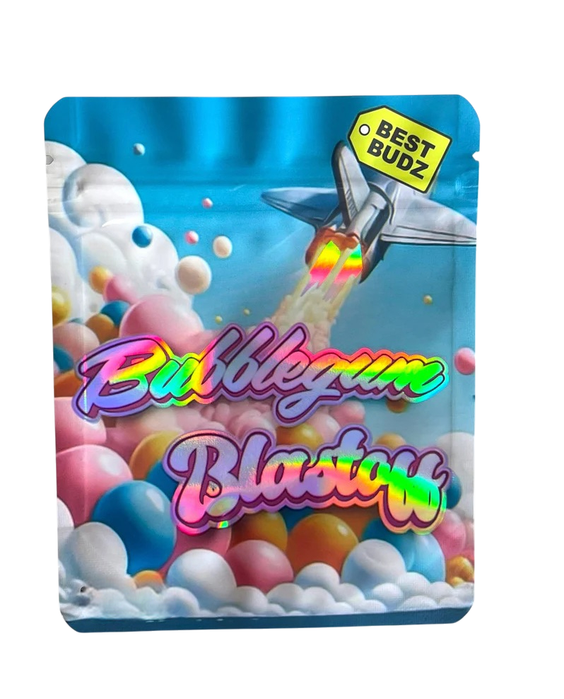 Best Budz Bubblegum Blastoff Mylar Bags with Boxes 3.5g Box Packaging Holographic