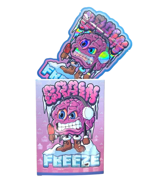 Brain Freeze Mylar Bags with Boxes 3.5g Box Packaging Holographic