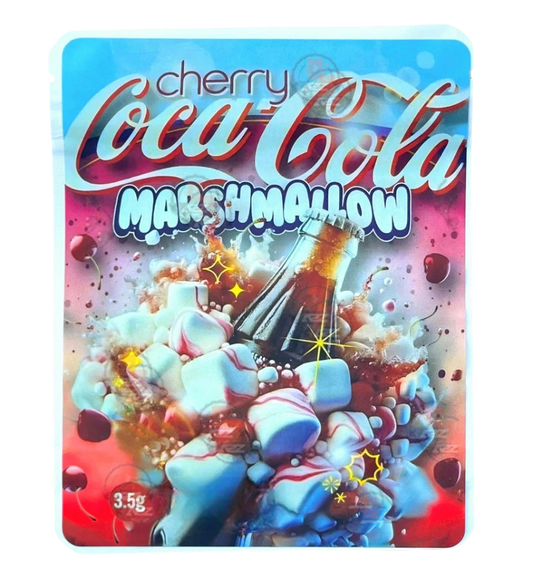 Sprinklez Cherry Coca Cola Marshmallow 3.5G Mylar Bags -With stickers and label