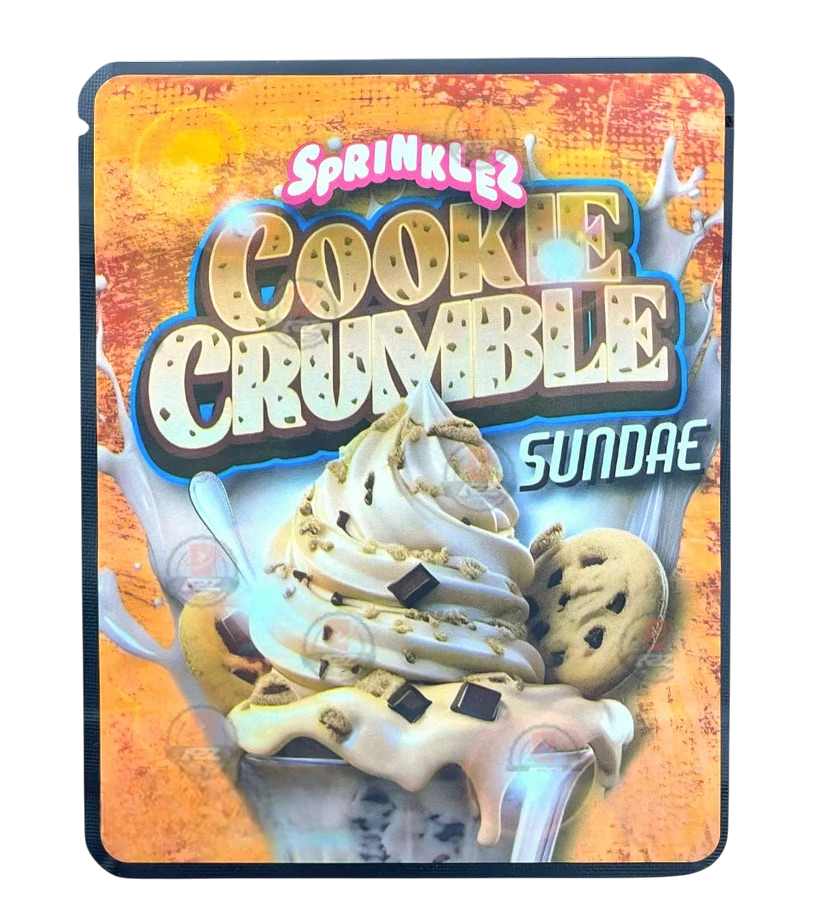 Sprinklez Cookie Crumble Sundae 3.5G Mylar Bags -With stickers and label