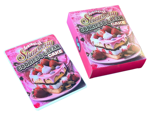 Sprinklez Strawberry Cookies & Cream Cake Mylar Bags with Boxes 3.5g Box Packaging With stickers and label