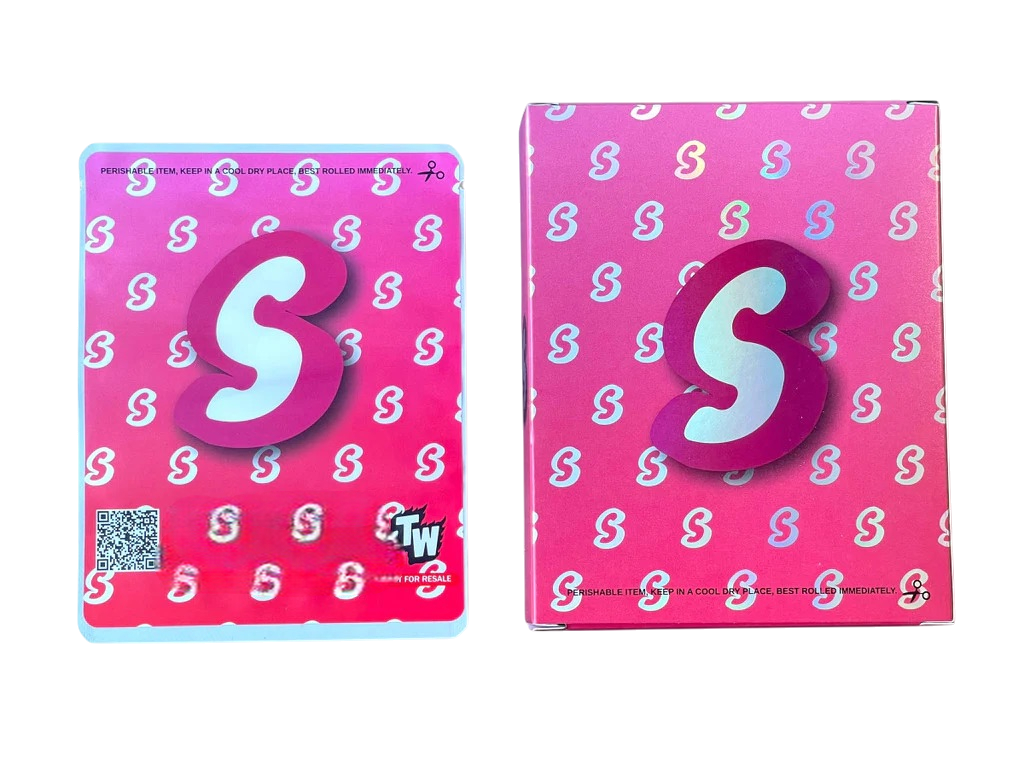 Sprinklez Strawberry Cookies & Cream Cake Mylar Bags with Boxes 3.5g Box Packaging With stickers and label