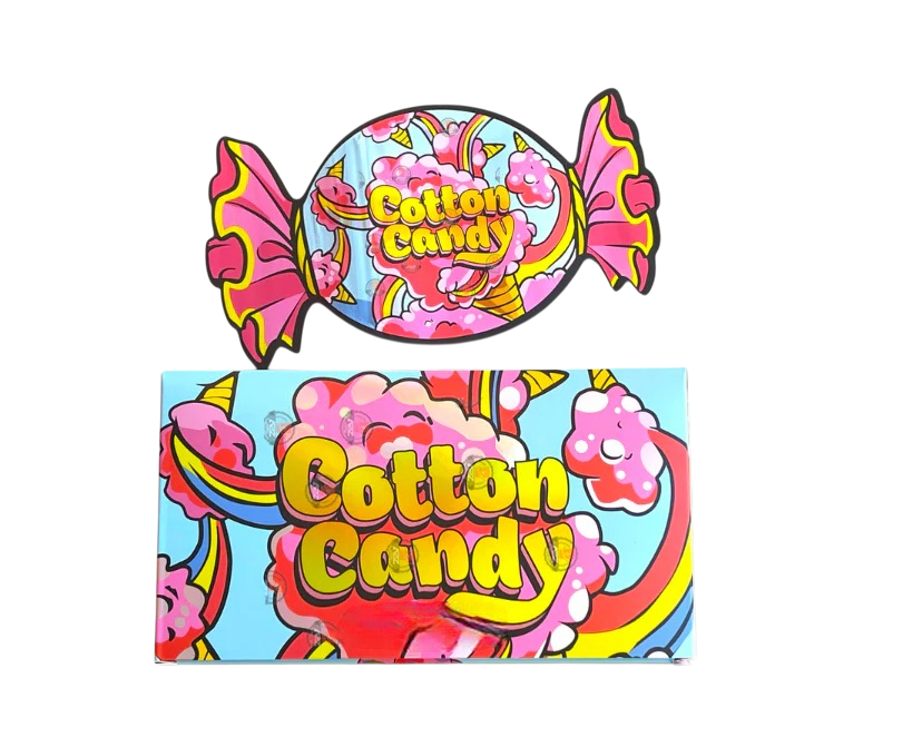 Cotton Candy Mylar Bags with Boxes 3.5g Box Packaging Holographic
