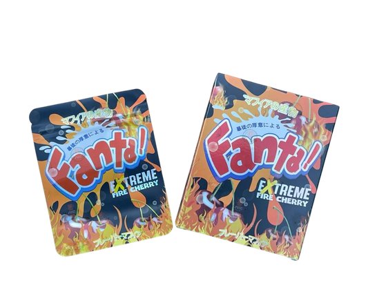 Fanta Extreme Fire Cherry Mylar Bags with Boxes 3.5g Box Packaging Holographic