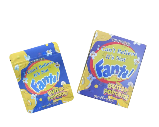 Fanta Butter Popcorn Mylar Bags with Boxes 3.5g Box Packaging Holographic