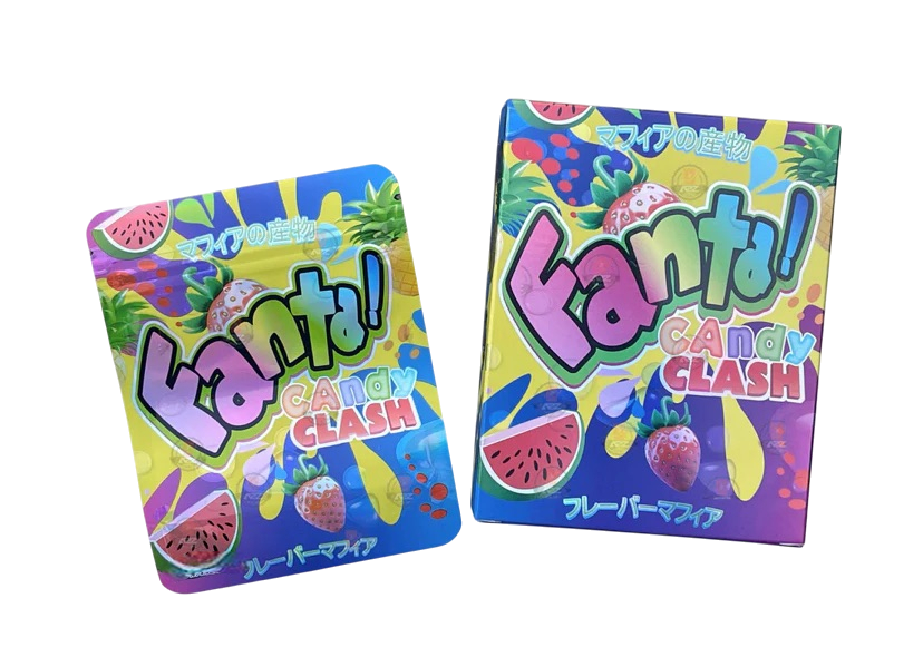 Fanta Candy Clash Mylar Bags with Boxes 3.5g Box Packaging Holographic