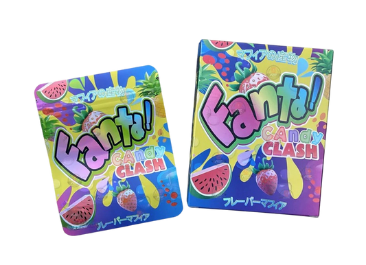 Fanta Candy Clash Mylar Bags with Boxes 3.5g Box Packaging Holographic