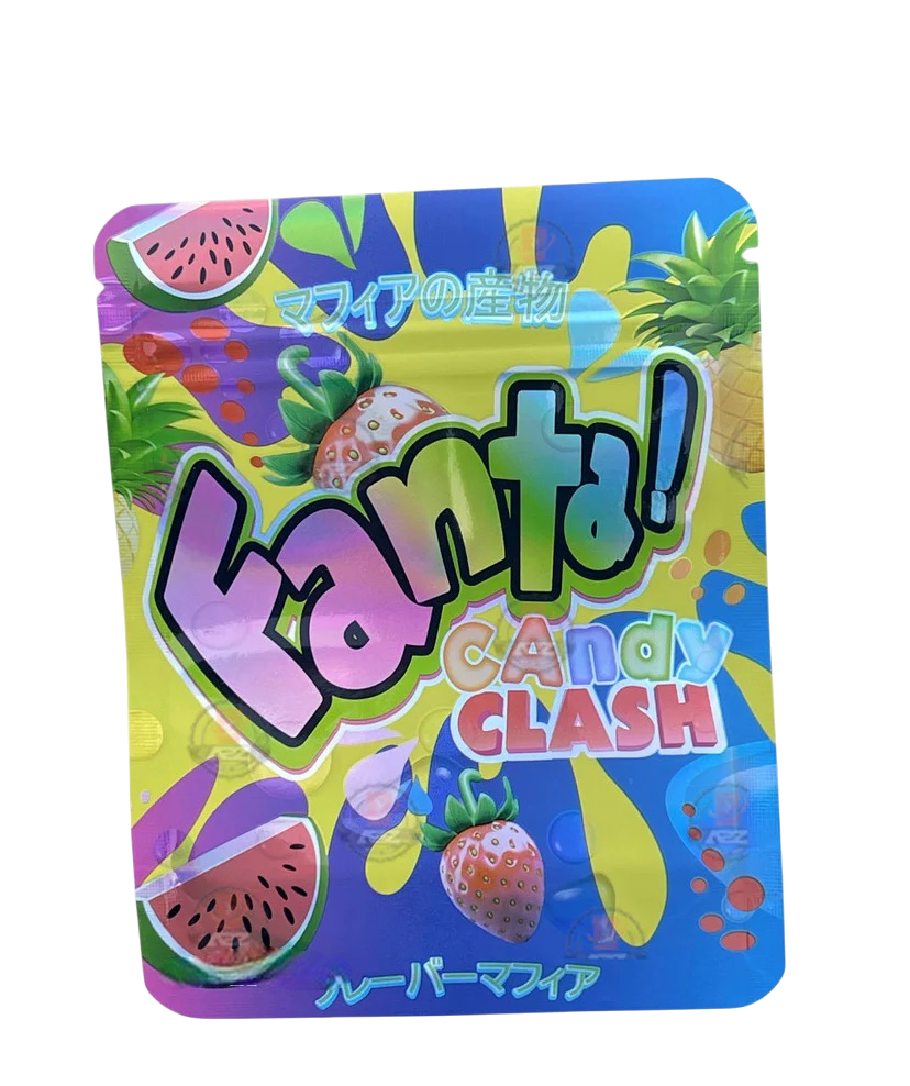 Fanta Candy Clash Mylar Bags with Boxes 3.5g Box Packaging Holographic