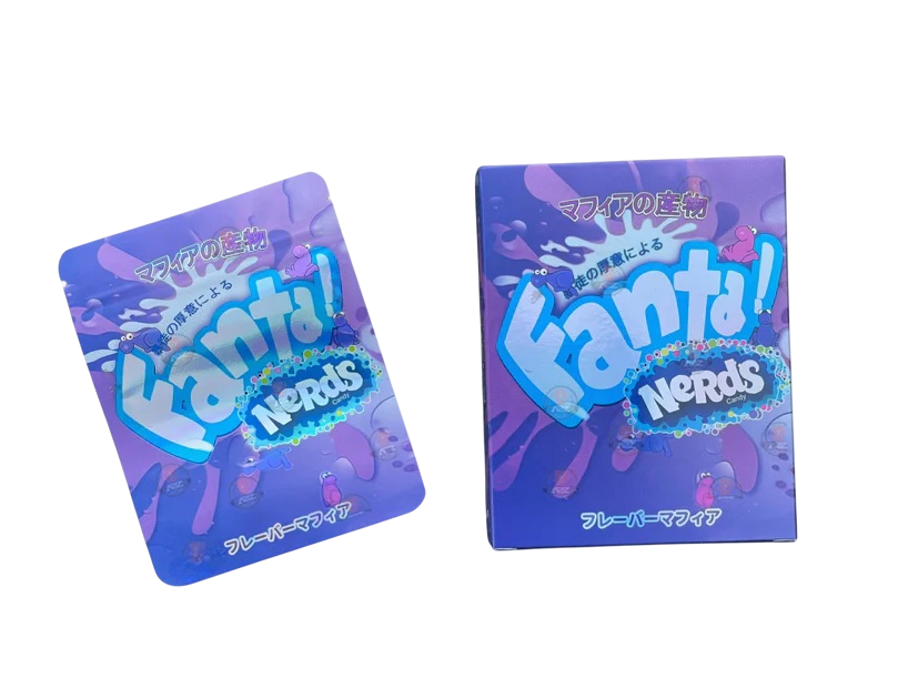 Fanta Nerds Candy Mylar Bags with Boxes 3.5g Box Packaging Holographic