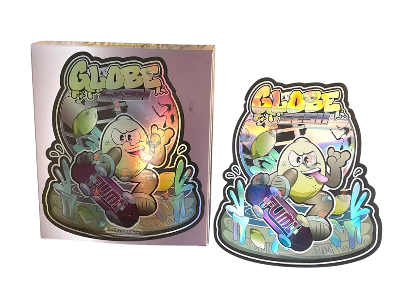 Fumi Globe Sesh Mylar Bags with Boxes 3.5g Box Packaging Holographic