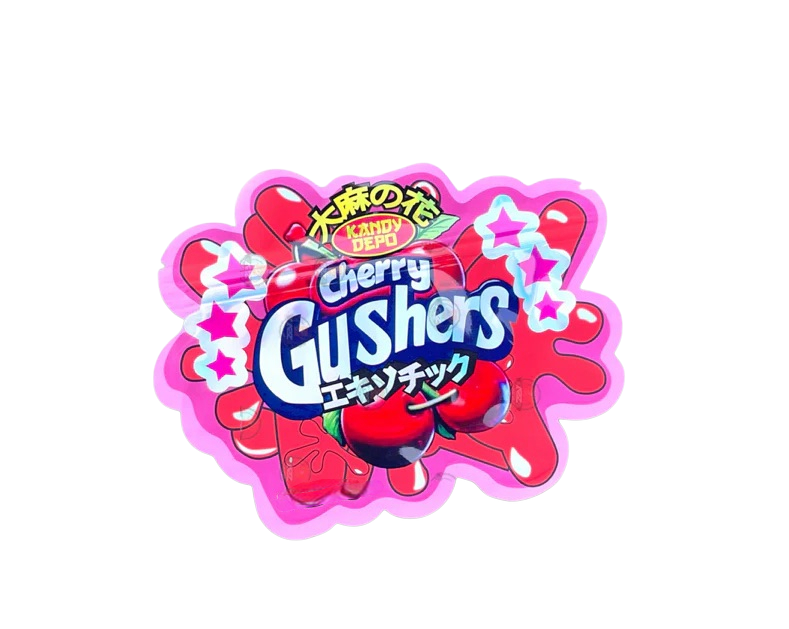 Kandy Depo Cherry Gushers Mylar Bags with Boxes 3.5g Box Packaging Holographic