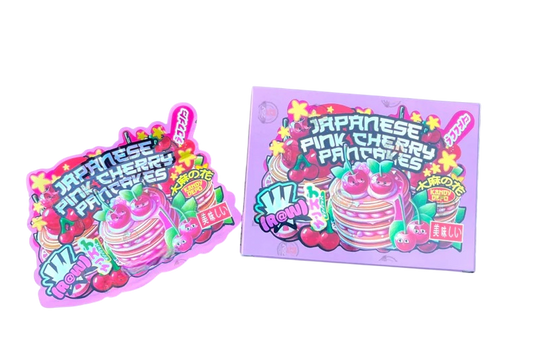 Kandy Depo Japanese Pink Cherry Pancakes Mylar Bags with Boxes 3.5g Box Packaging Holographic