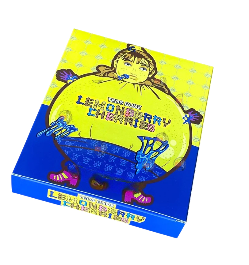 Teds Budz Lemon Berry Cherries Mylar Bags with Boxes 3.5g Box Packaging Holographic