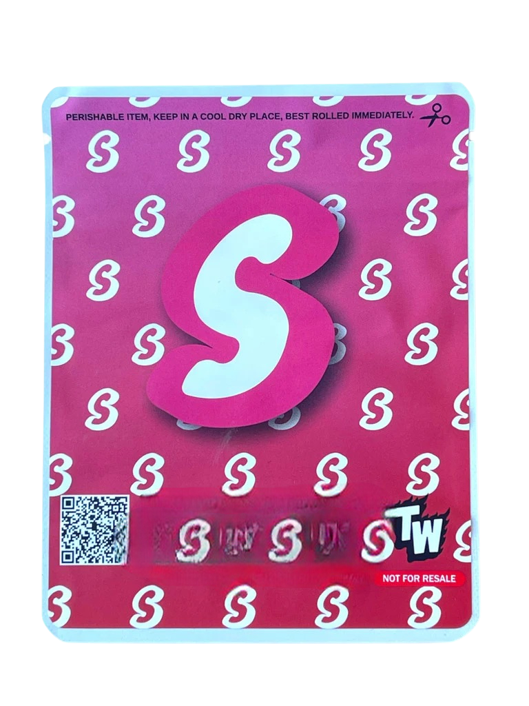 Sprinklez Strawberry Meringue Mylar Bags with Boxes 3.5g Box Packaging With stickers and label